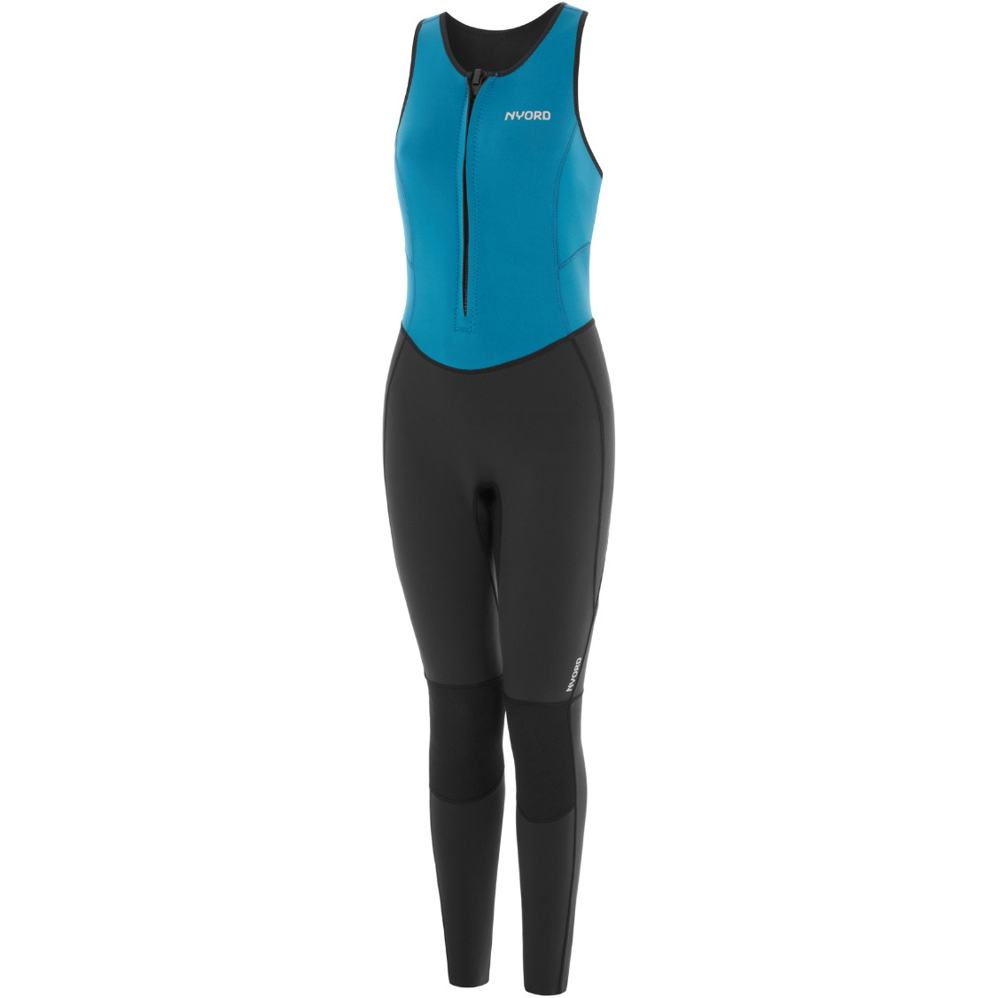 2025 Nyord Womens Solu Yulex 2/2mm Front Zip Long Jane Wetsuit SOLWLJ22001-BLKCBL - Black / Celestial Blue